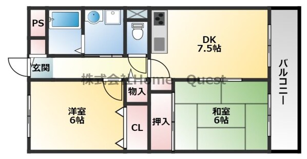 ヴィラサルーテの物件間取画像